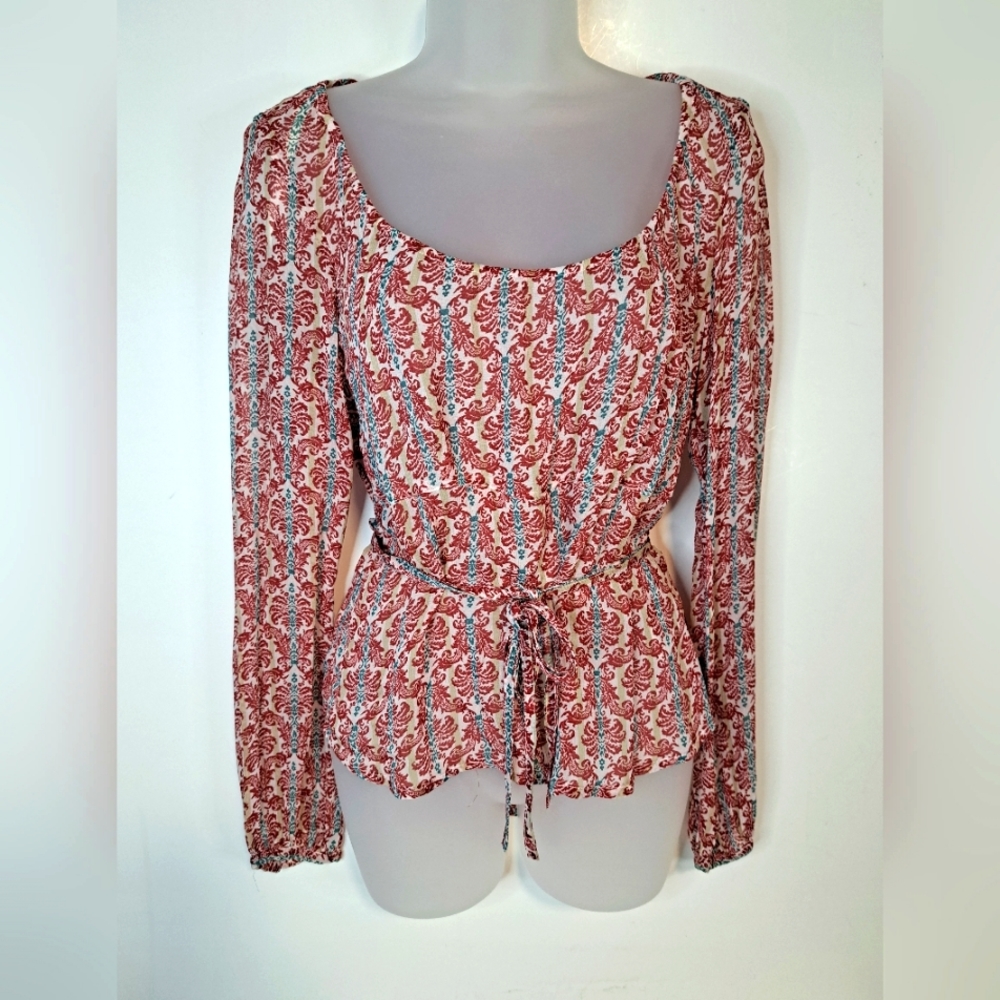 Hennes Blouse Top Long Sleeve Size 8 Medium Women's